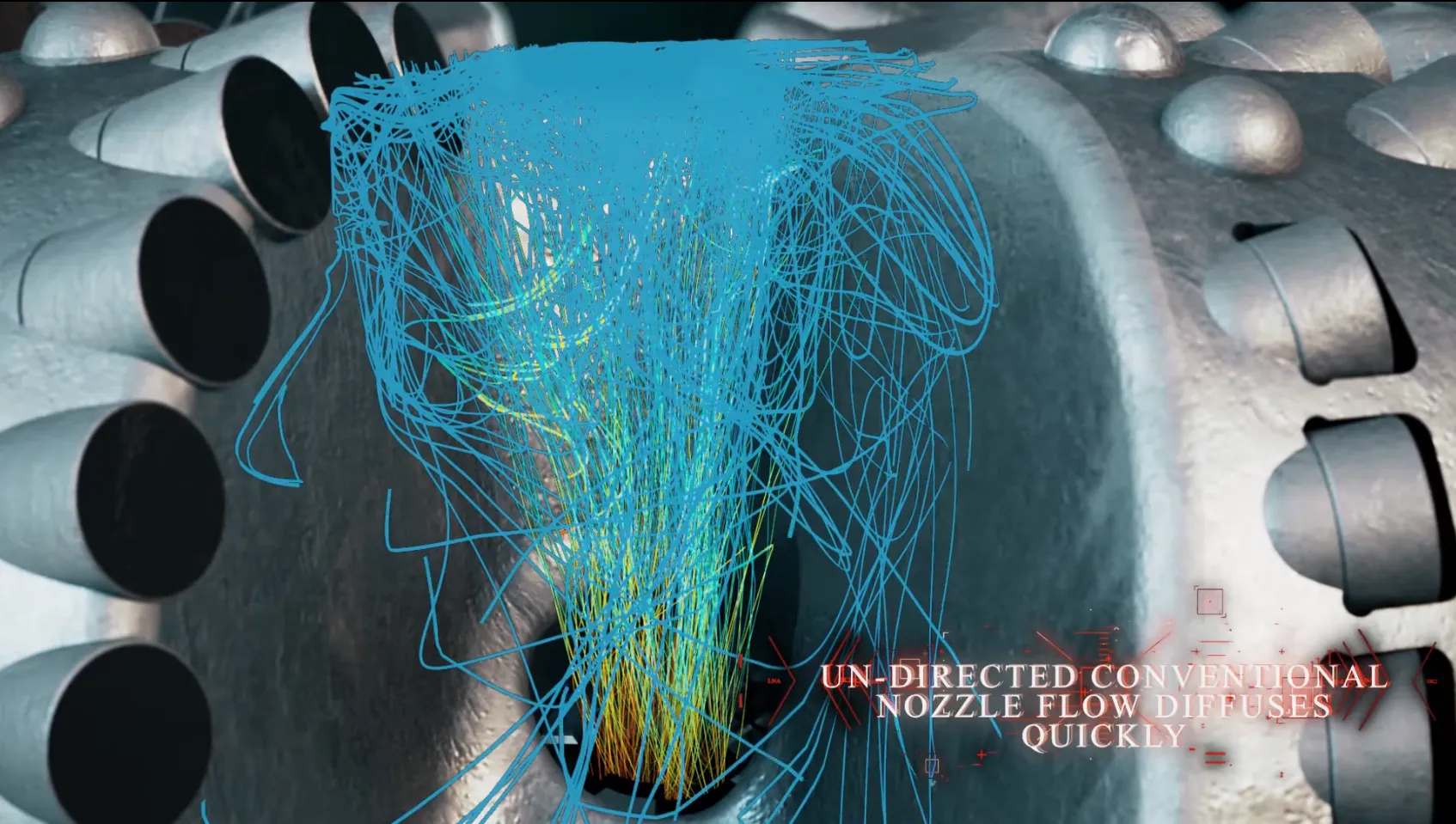 Un-Directed Conventional Nozzle Flow Diffuses Quickly